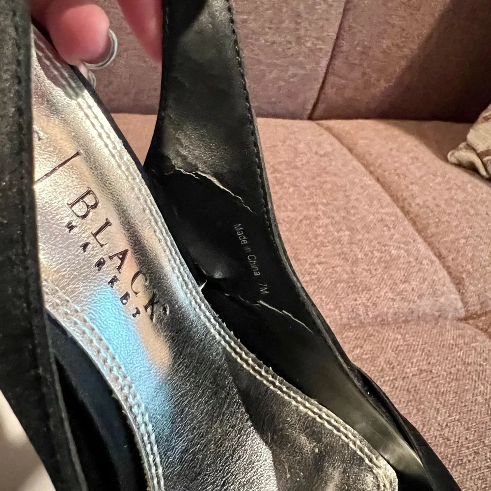 WHBM satin peep toe pumps - Picture 7 of 11